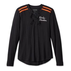 Harley Davidson Women's Iconic Laced Front Henley